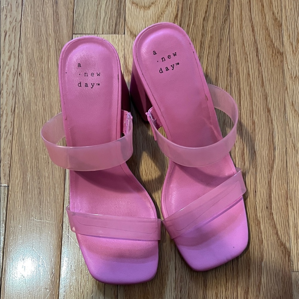 A New Day pink block heels size 6